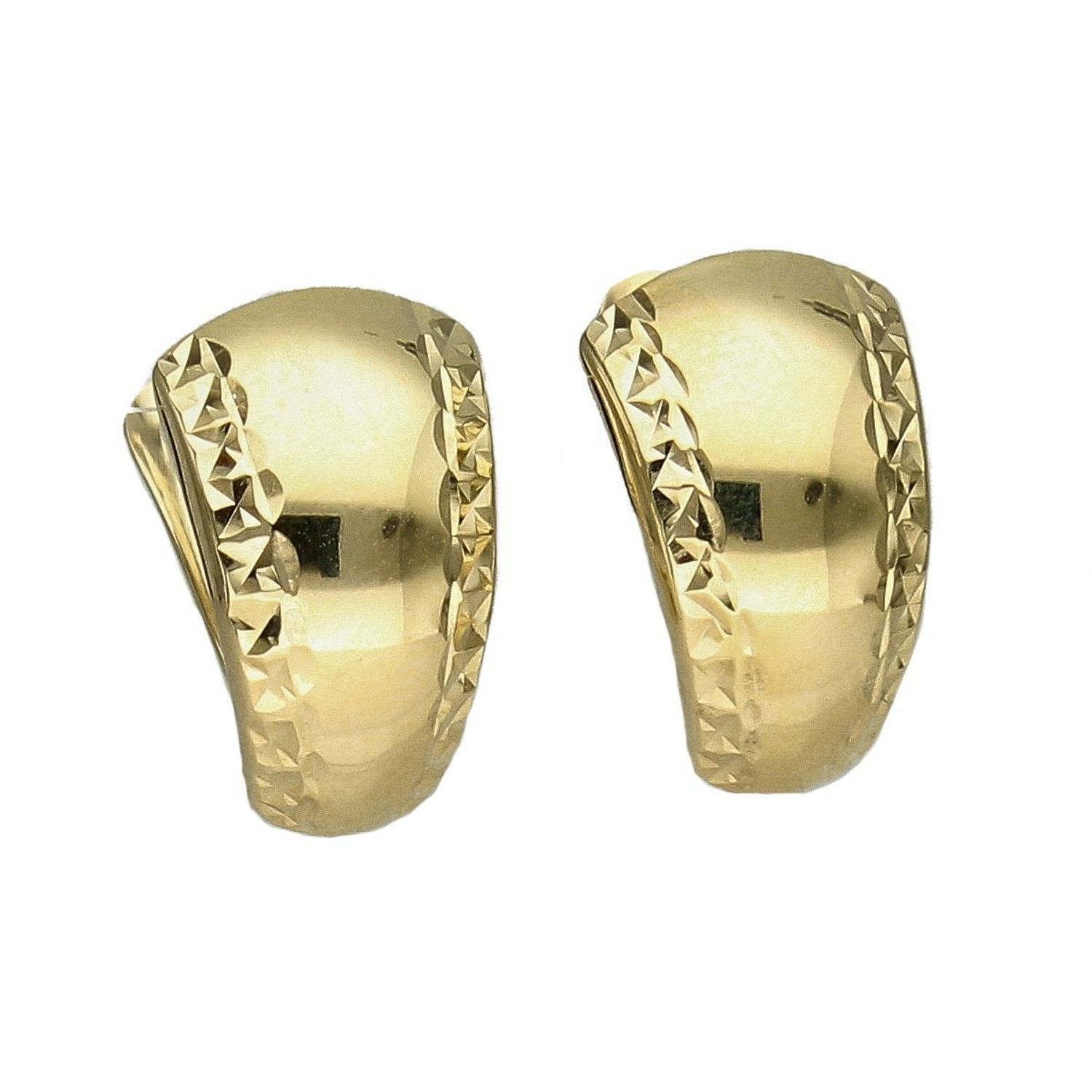 Złote kolczyki grawerowane brzegi blaszek KL 6869A.jpg